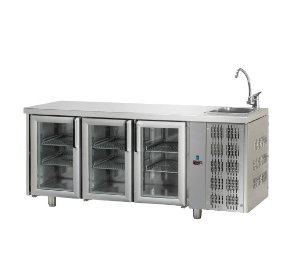 Bancada Refrigerada Tecnodom Série 700 GN 1/1 3 Portas Vidro (TF03MIDPVL)