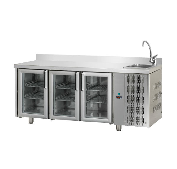 Bancada Refrigerada Tecnodom Série 700 GN 1/1 3 Portas Vidro (TF03MIDPVLAL)