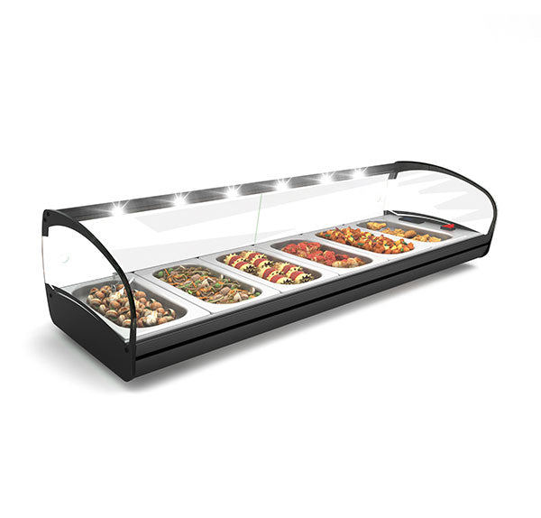 Expositor de Balcão Sayl Quente Shark 1P Line Banho Maria CK4L (LED) (4 Tabuleiros GN 1/3 x 40mm) (Dim.: 840Lx395Px270A)