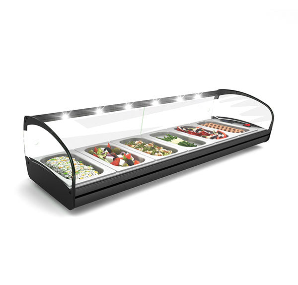 Expositor de Balcão Sayl Quente Shark 1P Line Banho Maria CK4L (LED) (4 Tabuleiros GN 1/3 x 40mm) (Dim.: 840Lx395Px270A)