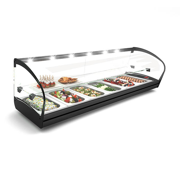 Expositor de Balcão Sayl Quente Shark 2P Line Banho Maria CK26L (LED) (6 Tabuleiros GN 1/3 x 40mm) (Dim.: 1190Lx395Px3470A)