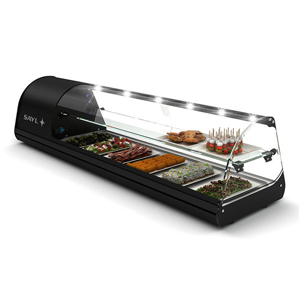 Expositor de Balcão Sayl Refrigerado Dois Pisos Line V26P (s/ tabuleiros - 15mm) (Dim.: 1438Lx395Px360A)