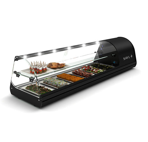 Expositor de Balcão Sayl Refrigerado Dois Pisos Line V26P (s/ tabuleiros - 15mm) (Dim.: 1438Lx395Px360A)