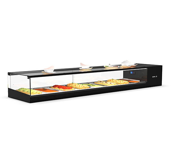 Expositor de Balcão Sayl Refrigerado Logic Line VTLG8 (8 Tabuleiros GN 1/3 x 40mm) (Dim.: 1680Lx380Px225A)