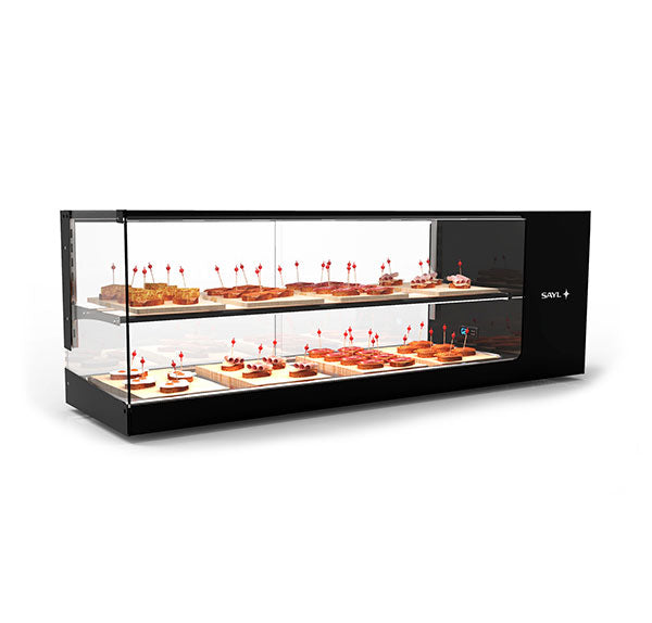 Expositor de Balcão Sayl Refrigerado Logic Triple Line VTLG26P - 1 Estante - (Cuba Plana) (Dim.: 1320Lx380Px460A)