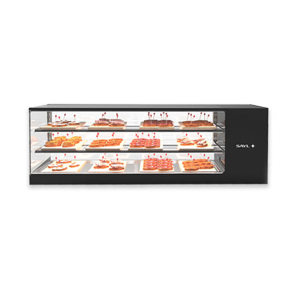 Expositor de Balcão Sayl Refrigerado Logic Triple Line VTLG26P - 1 Estante - (Cuba Plana) (Dim.: 1320Lx380Px460A)