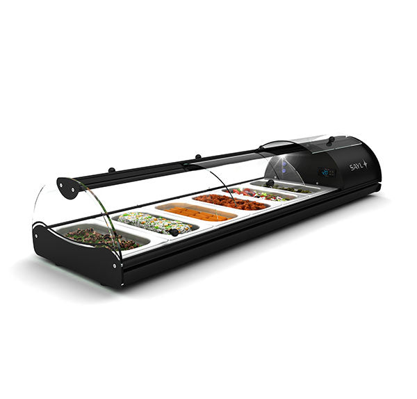 Expositor de Balcão Sayl Refrigerado Self-Service Line S6NP (s/ tabuleiros - 15mm) (Dim.: 1438Lx395Px245A)