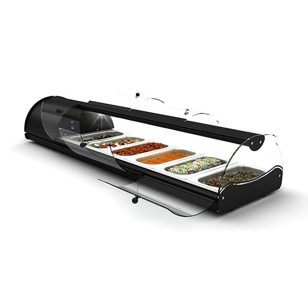 Expositor de Balcão Sayl Refrigerado Self-Service Line S6N (6 Tabuleiros GN 1/3 x 40mm) (Dim.: 1438Lx395Px245A)