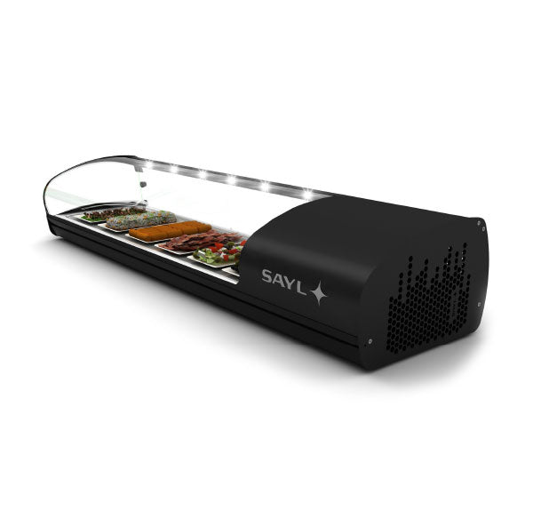 Expositor de Balcão Sayl Refrigerado Shark 1P Line SK8P (s/ tabuleiros - 15mm) (Dim.: 1788Lx395Px270A)