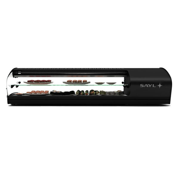 Expositor de Balcão Sayl Refrigerado Sushi Shark 2P Line SK28SP (s/ Tabuleiros - 15mm) (Dim.: 1788Lx395Px340A)