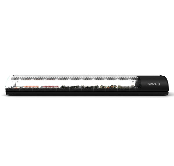 Expositor de Balcão Sayl Refrigerado Sushi Standard Line VS10P (s/ Tabuleiros - 15mm) (Dim.: 2140Lx395Px245A)