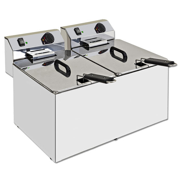 Fritadeira Industrial de Bancada Actimac Elétrica de Cuba Dupla XDF 1010L M (sem torneira)