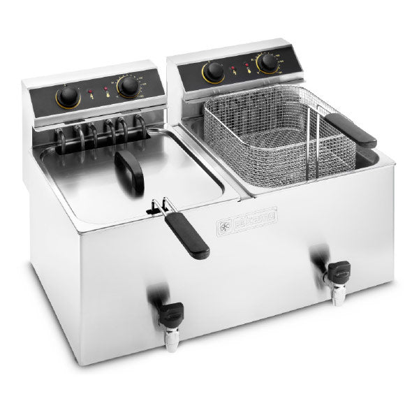 Fritadeira Industrial de Bancada Elframo Elétrica de Cuba Dupla ST 7+7
