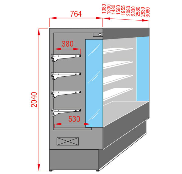 Murais Refrigerados Tecnodom Série Vulcano 80