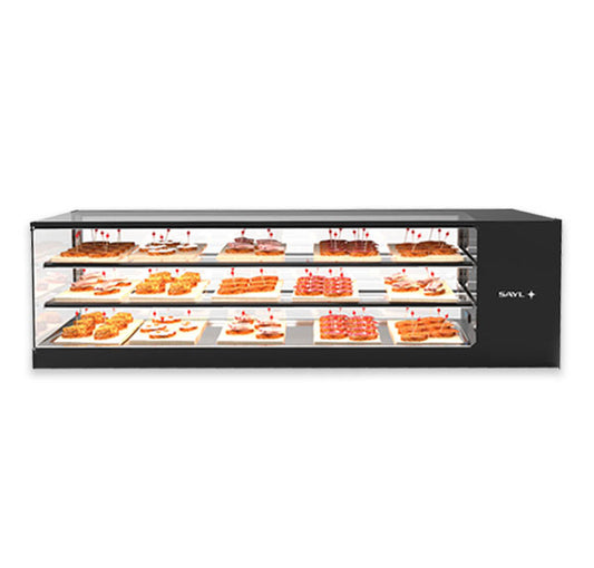 Expositor de Balcão Sayl Refrigerado Logic Triple Line VTLG28P - 1 Estante - (Cuba Plana) (Dim.: 1680Lx380Px460A)