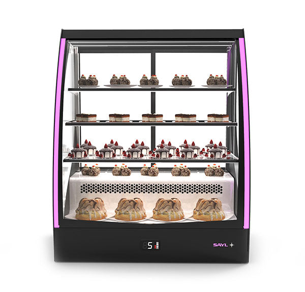 Expositor de Balcão Sayl Refrigerado PAK Line Curva CCA (Dim.: 1015Lx620Px1240A)