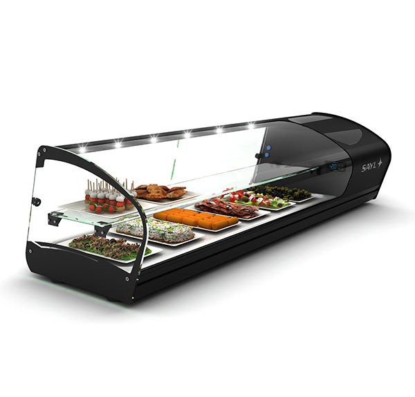 Expositor de Balcão Sayl Refrigerado Shark 2P Line SK28P (s/ tabuleiros - 15mm) (Dim.: 1788Lx395Px340A)