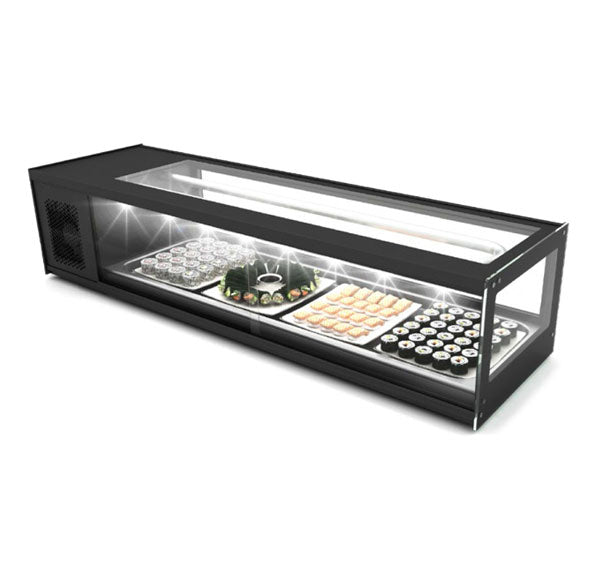 Expositor de Balcão Sayl Refrigerado Sushi Logic Line VTLG6S (6 Tabuleiro GN 1/3 x 40mm) (Dim.: 1320Lx380Px300A)