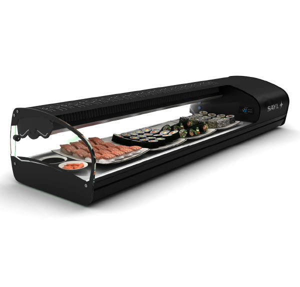 Expositor de Balcão Sayl Refrigerado Sushi Shark 1P Line SK8SP  (s/ Tabuleiros - 15mm) (Dim.: 1788Lx395Px270A)