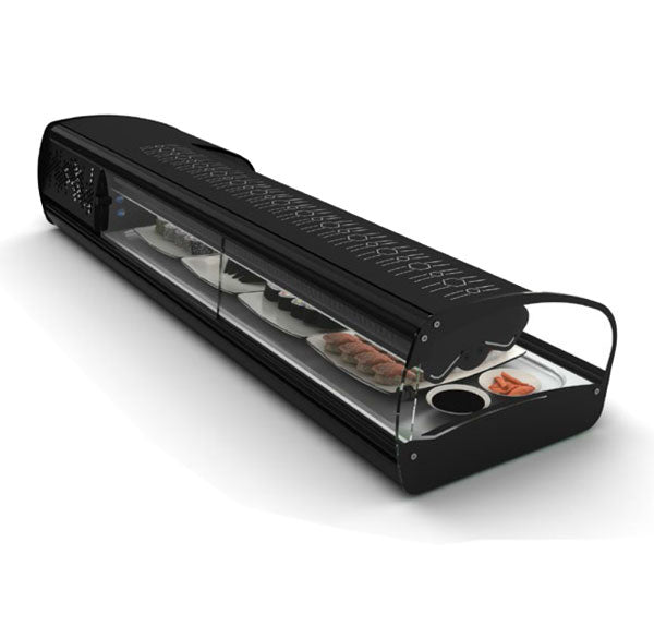 Expositor de Balcão Sayl Refrigerado Sushi Shark 1P Line SK8SP  (s/ Tabuleiros - 15mm) (Dim.: 1788Lx395Px270A)