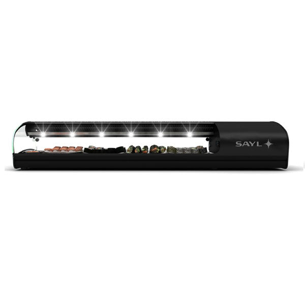 Expositor de Balcão Sayl Refrigerado Sushi Shark 1P Line SK6SP (s/ Tabuleiros - 15mm) (Dim.: 1438Lx395Px270A)