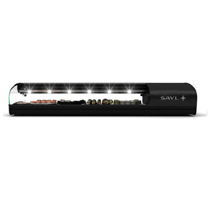 Expositor de Balcão Sayl Refrigerado Sushi Shark 1P Line SK6SP (s/ Tabuleiros - 15mm) (Dim.: 1438Lx395Px270A)