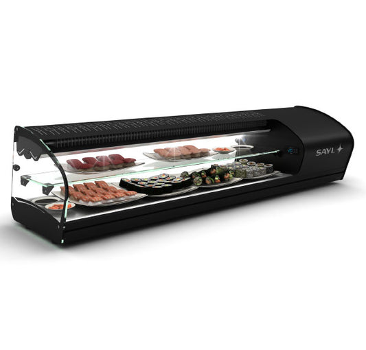 Expositor de Balcão Sayl Refrigerado Sushi Shark 2P Line SK28S  (8 Tabuleiro GN 1/3 x 40mm) (Dim.: 1788Lx395Px340A)