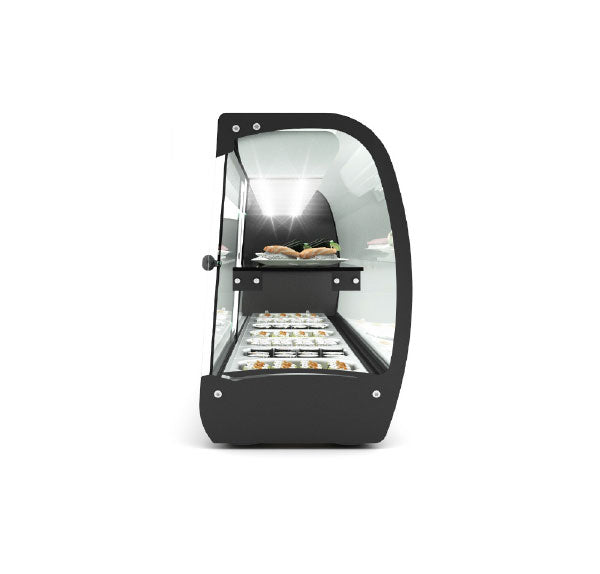 Expositor de Balcão Sayl Refrigerado Sushi Slim Line VSL7S (7 Tabuleiro GN 1/6 x 40mm) (Dim.: 1350Lx260Px400A)
