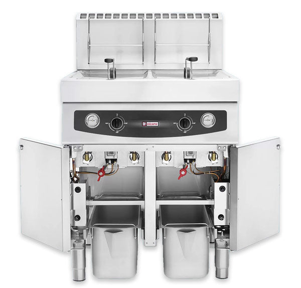 Fritadeira Industrial com Móvel Elframo Gás de Cuba Dupla GT 17+17