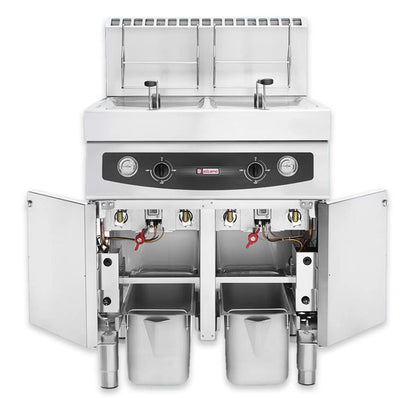 Fritadeira Industrial com Móvel Elframo Gás de Cuba Dupla GT 17+17